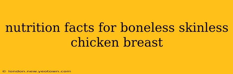 nutrition facts for boneless skinless chicken breast