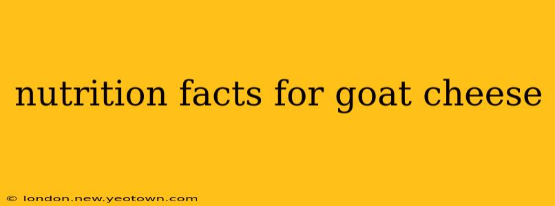 nutrition facts for goat cheese