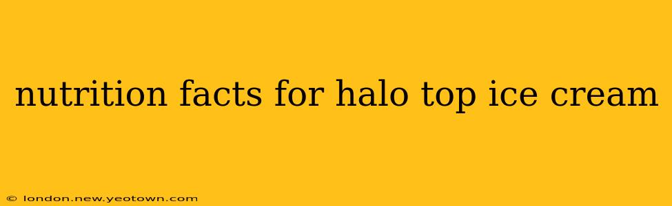 nutrition facts for halo top ice cream