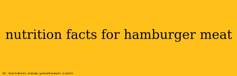 nutrition facts for hamburger meat
