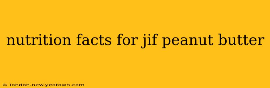 nutrition facts for jif peanut butter