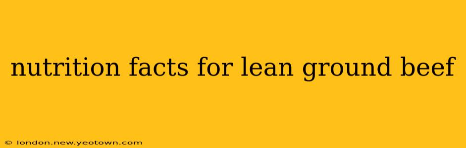 nutrition facts for lean ground beef