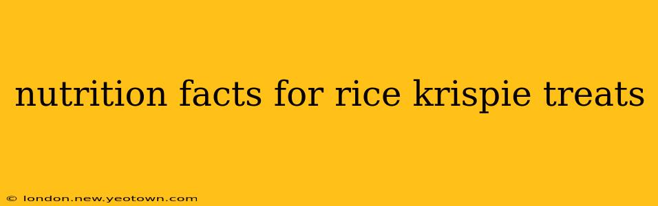 nutrition facts for rice krispie treats