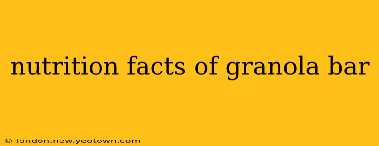 nutrition facts of granola bar