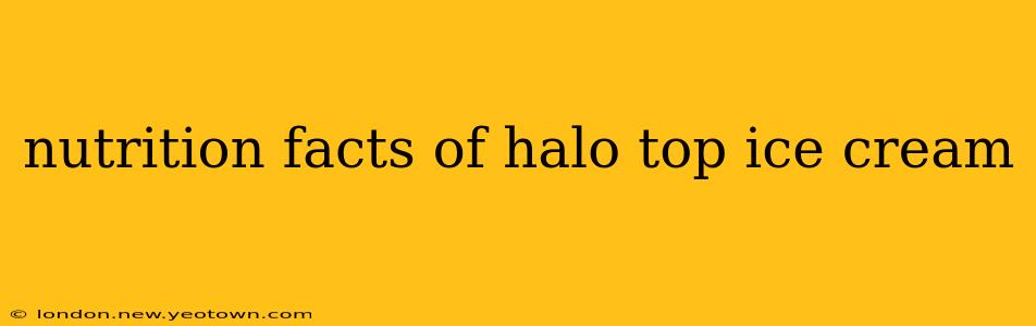 nutrition facts of halo top ice cream