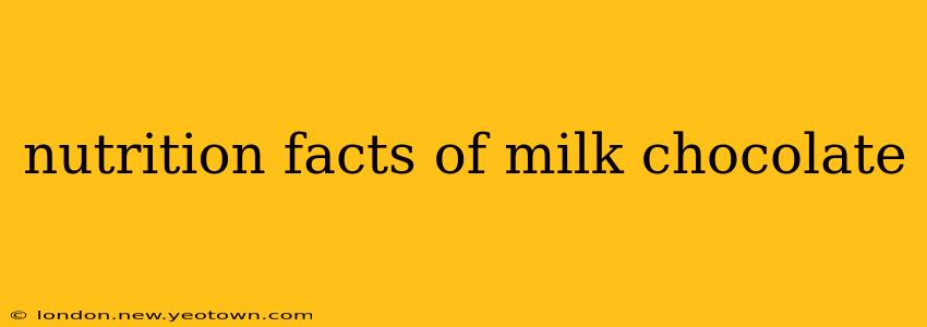 nutrition facts of milk chocolate