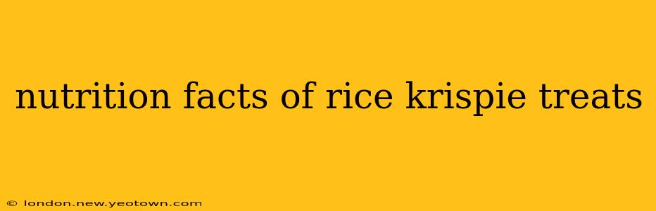 nutrition facts of rice krispie treats