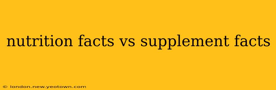 nutrition facts vs supplement facts
