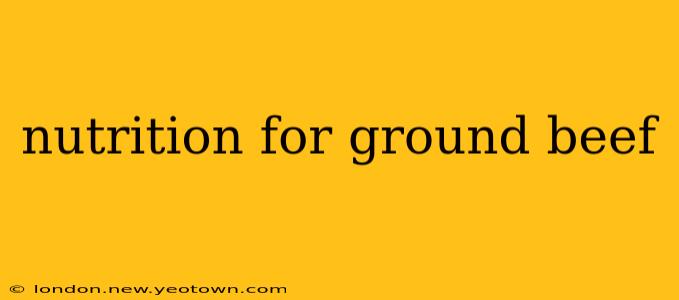 nutrition for ground beef