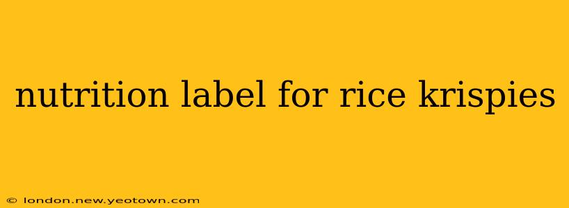 nutrition label for rice krispies