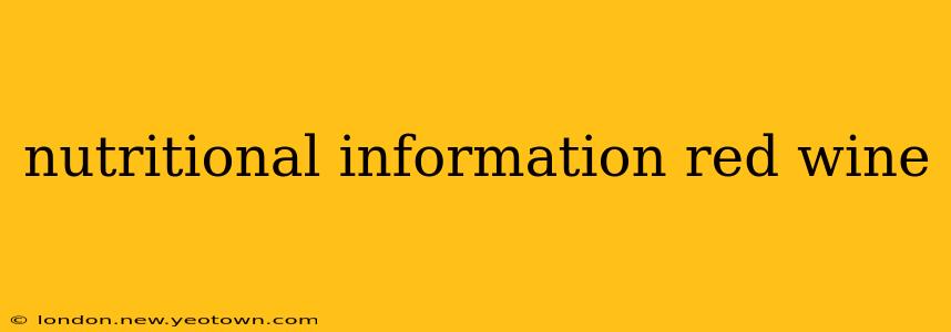 nutritional information red wine
