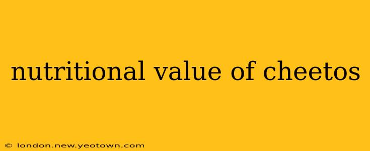 nutritional value of cheetos