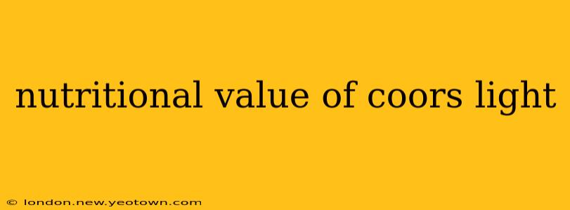 nutritional value of coors light
