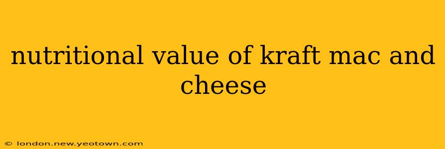nutritional value of kraft mac and cheese
