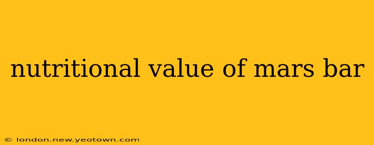 nutritional value of mars bar