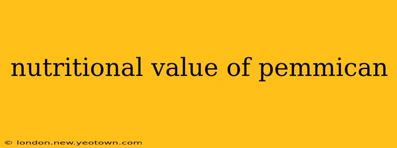 nutritional value of pemmican