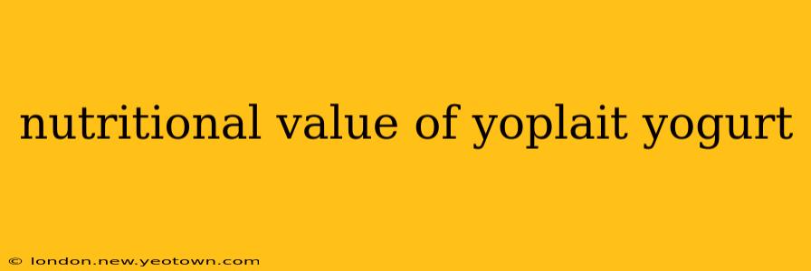 nutritional value of yoplait yogurt