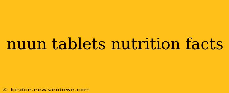 nuun tablets nutrition facts