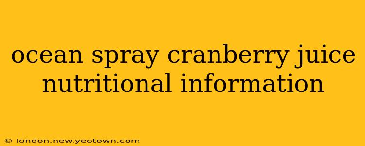 ocean spray cranberry juice nutritional information