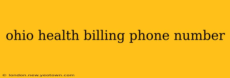 ohio health billing phone number