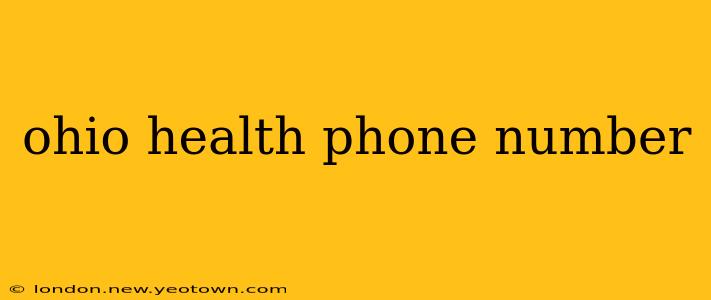 ohio health phone number