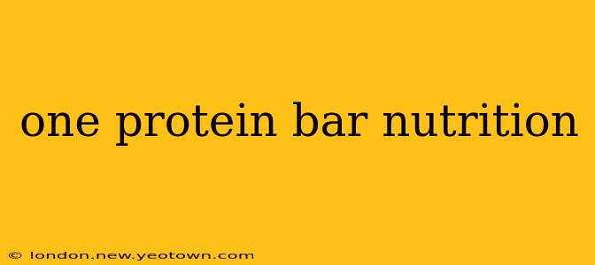 one protein bar nutrition