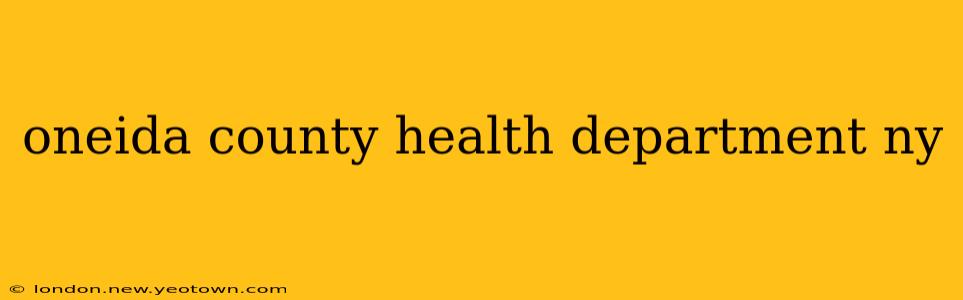 oneida county health department ny