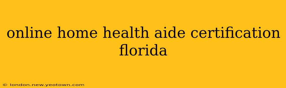 online home health aide certification florida