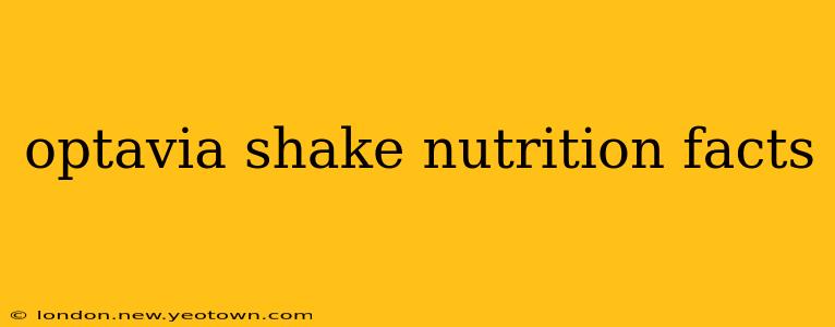 optavia shake nutrition facts