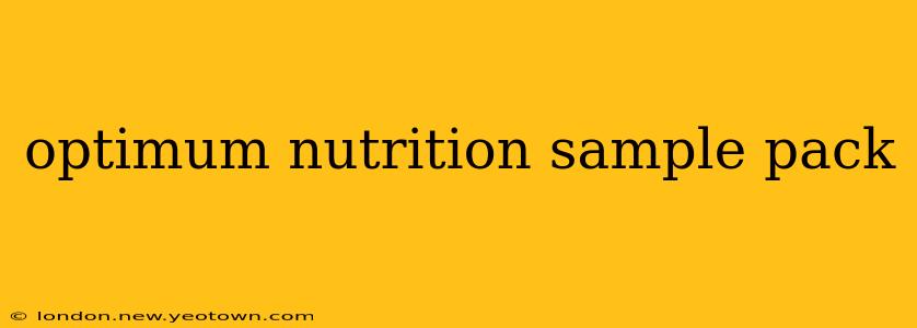 optimum nutrition sample pack