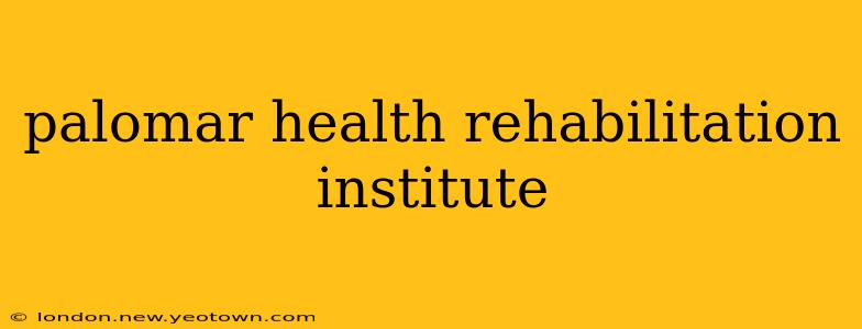 palomar health rehabilitation institute
