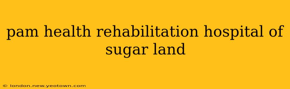 pam health rehabilitation hospital of sugar land