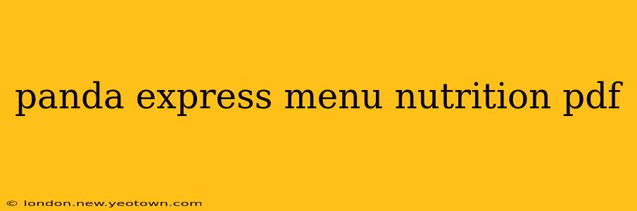 panda express menu nutrition pdf