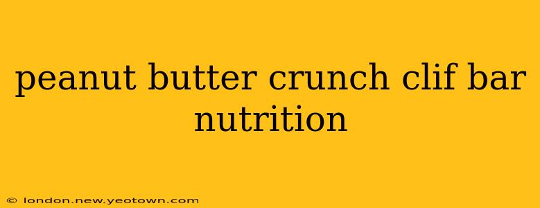 peanut butter crunch clif bar nutrition
