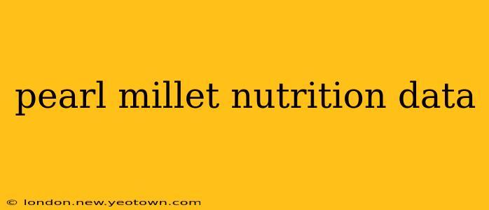 pearl millet nutrition data