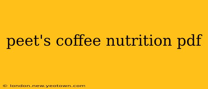 peet's coffee nutrition pdf