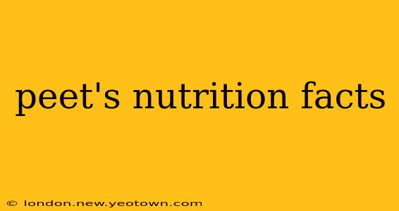 peet's nutrition facts