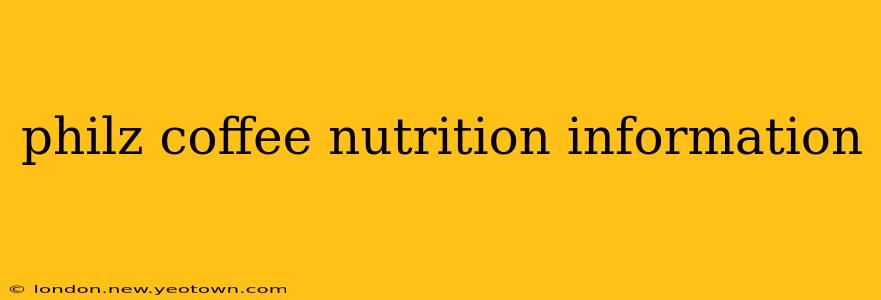 philz coffee nutrition information