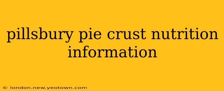 pillsbury pie crust nutrition information