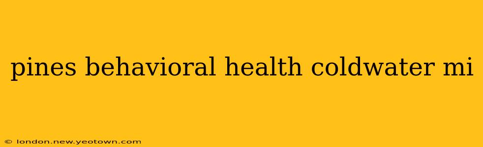 pines behavioral health coldwater mi