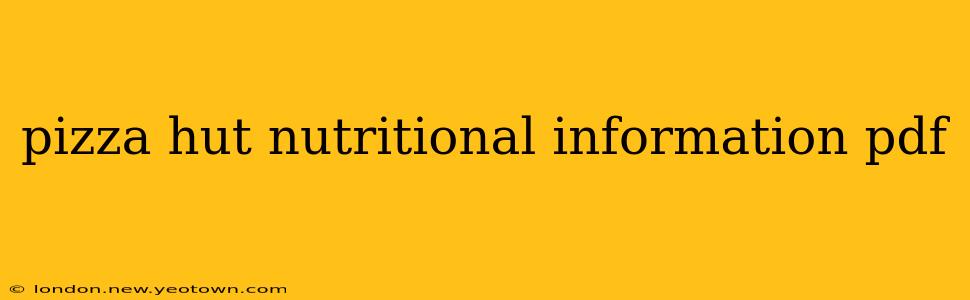 pizza hut nutritional information pdf