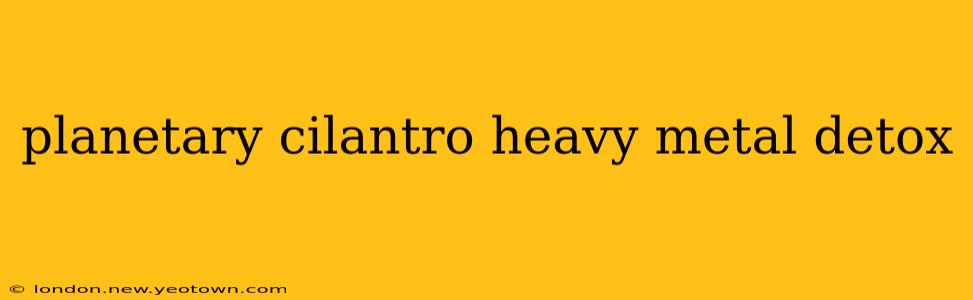 planetary cilantro heavy metal detox