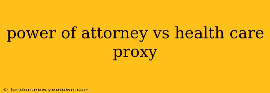 power of attorney vs health care proxy