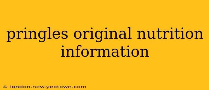 pringles original nutrition information