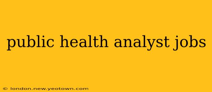 public health analyst jobs