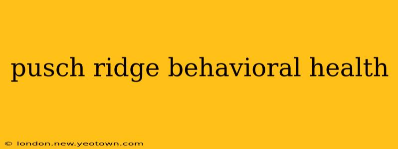 pusch ridge behavioral health