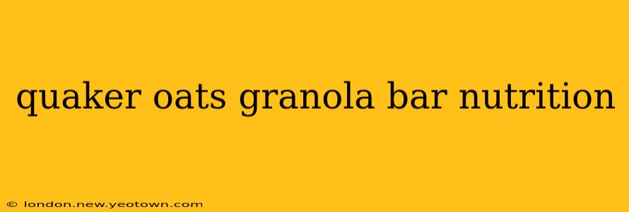 quaker oats granola bar nutrition