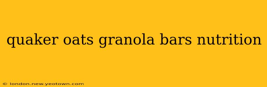 quaker oats granola bars nutrition