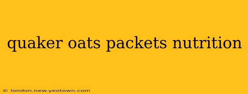 quaker oats packets nutrition