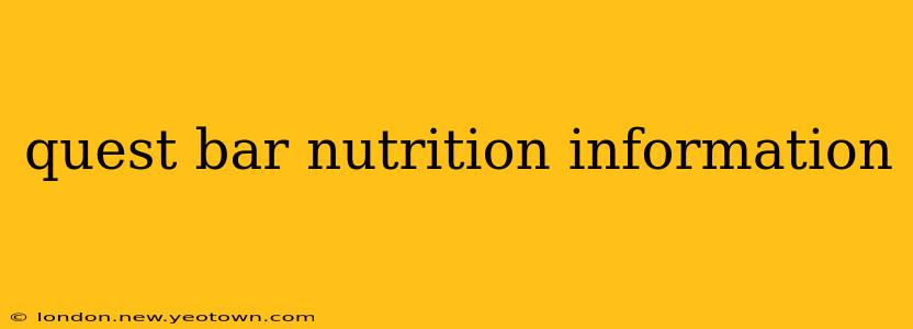 quest bar nutrition information